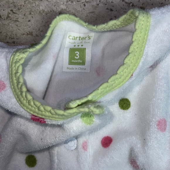 Carters Cute White & Pink Baby Onesie 3 Months Old Infant Baby - Picture 3 of 5